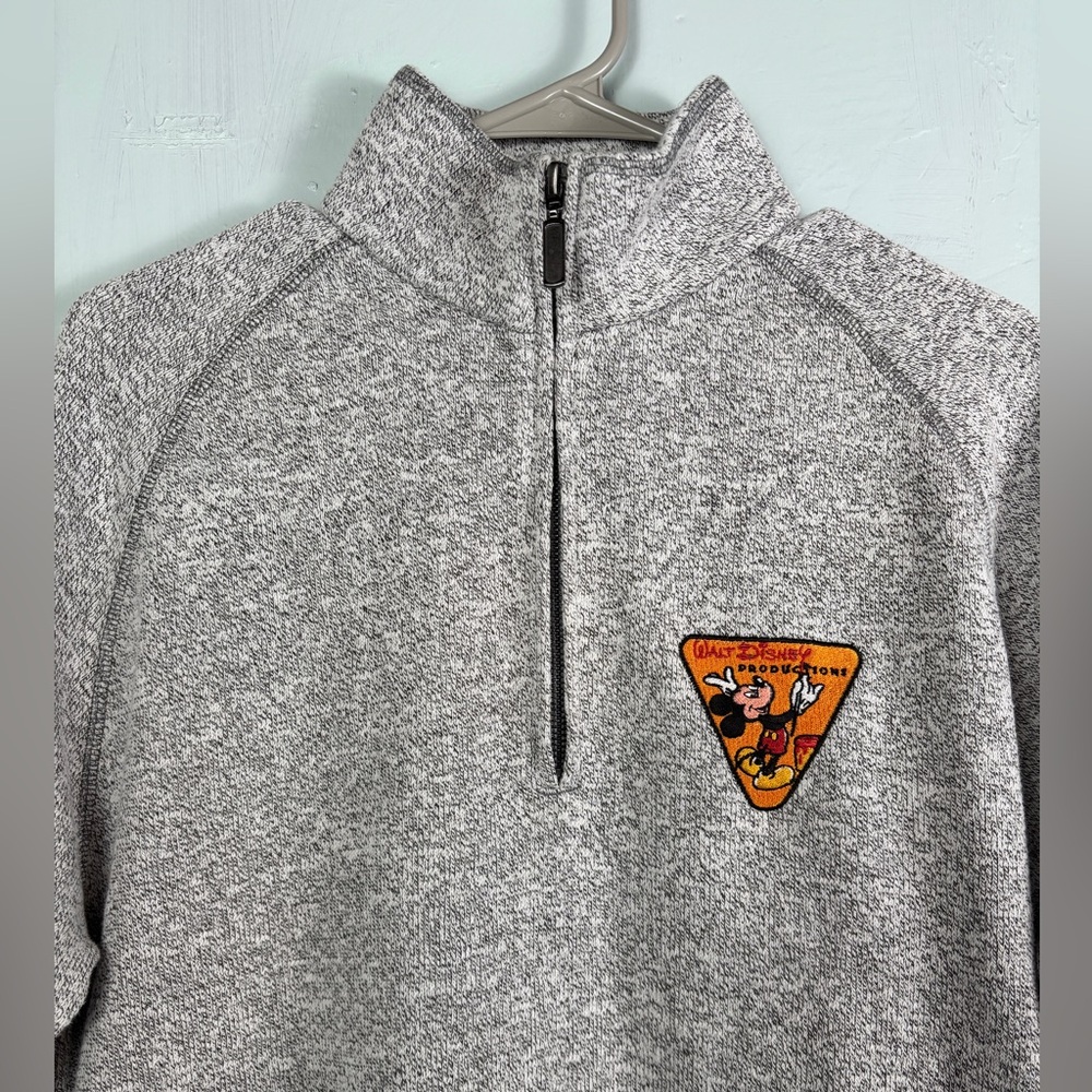Disney Employee Center Gray Half-Zip Sweater